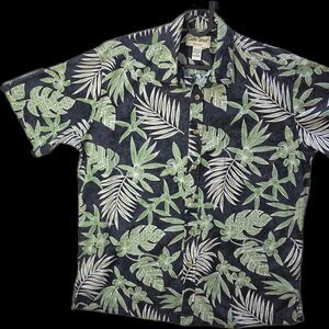 Cooke Street Honolulu Hawaiian button-up shirt in black and green (0106)